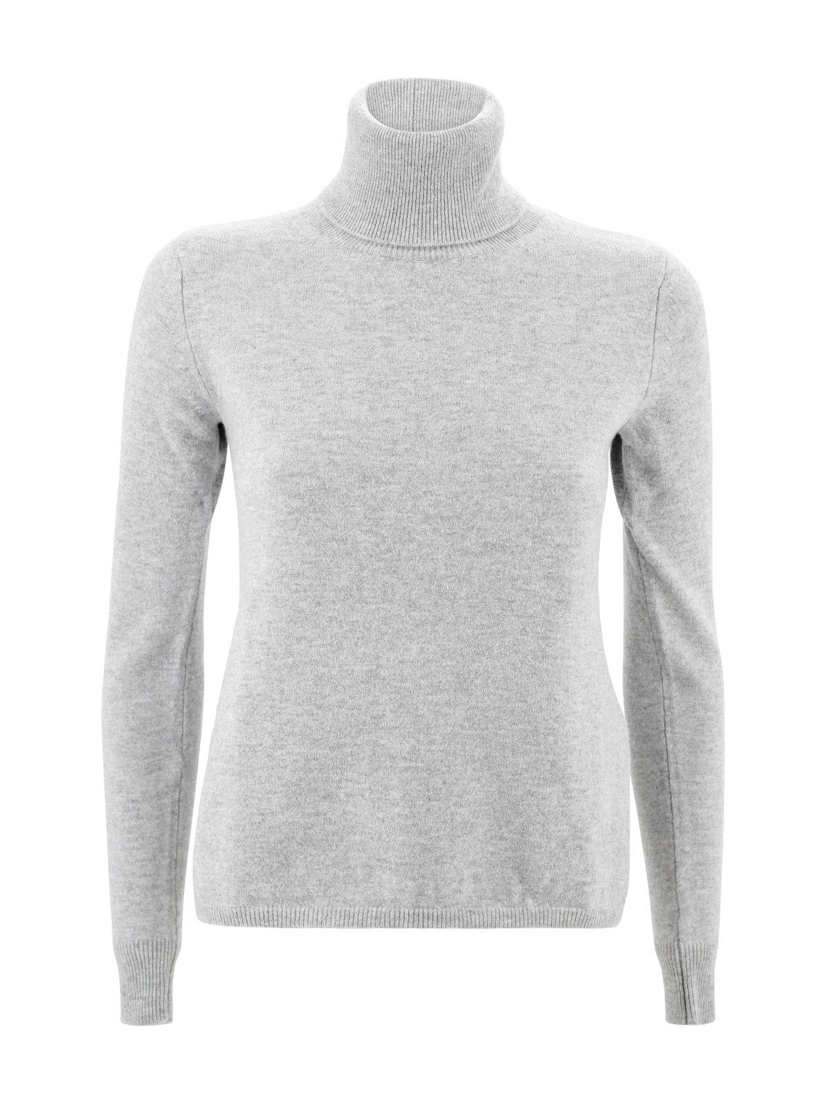 Shop Max Mara Turtleneck Long-sleeved Jumper In Grey