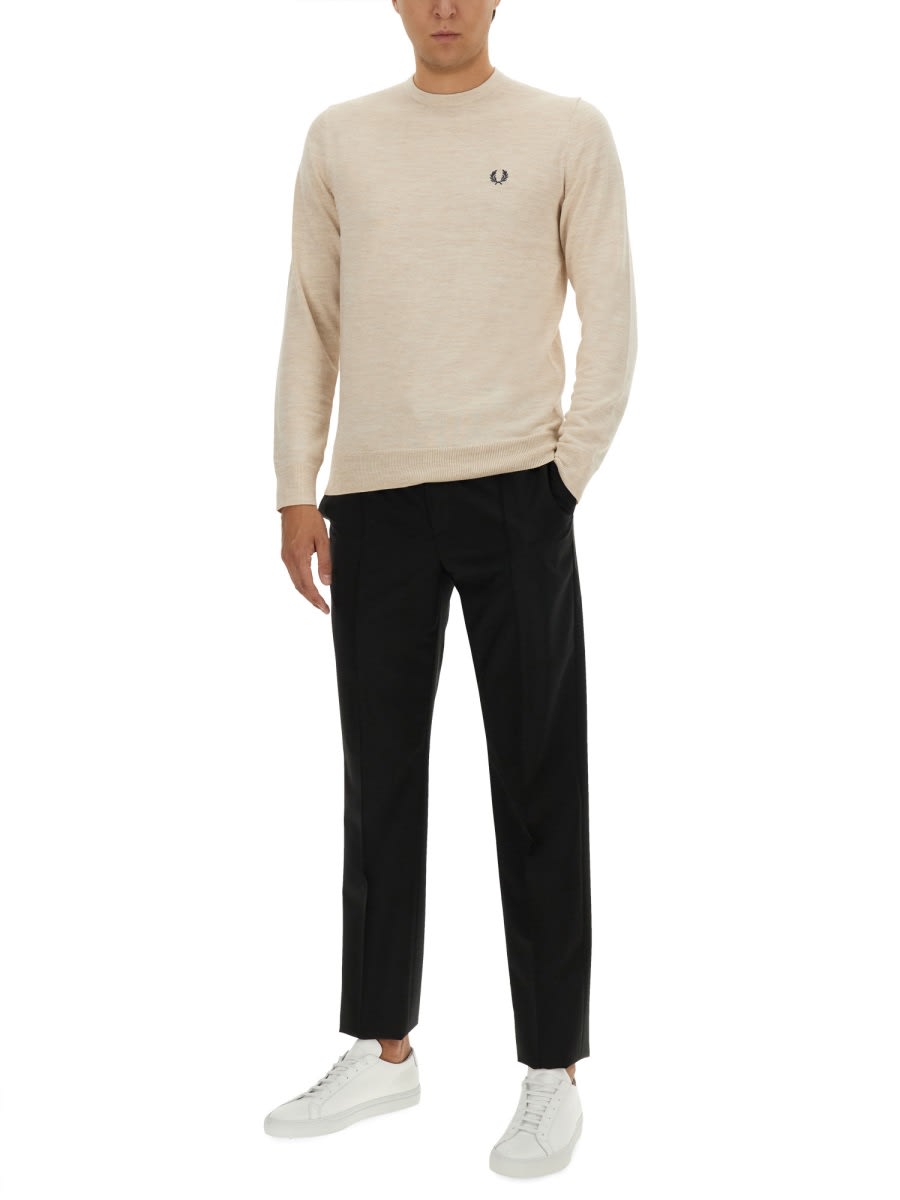 Fred Perry Classic Crew Neck Jersey In Multicolour