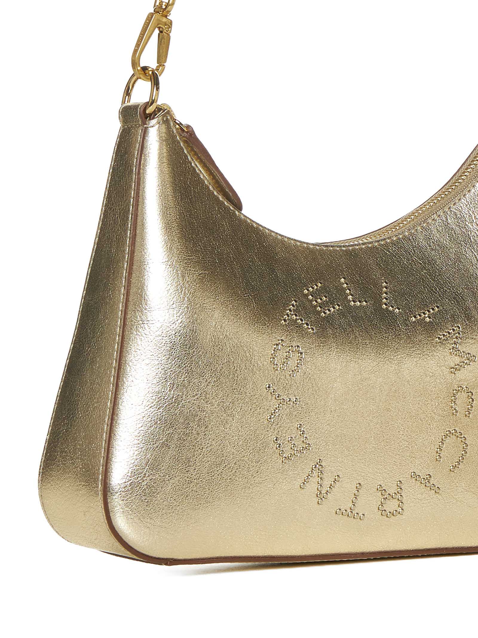 Shop Stella Mccartney Shoulder Bag In Light Gold