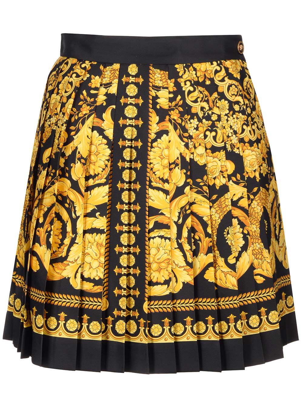 Shop Versace Barocco Print Miniskirt In Nero