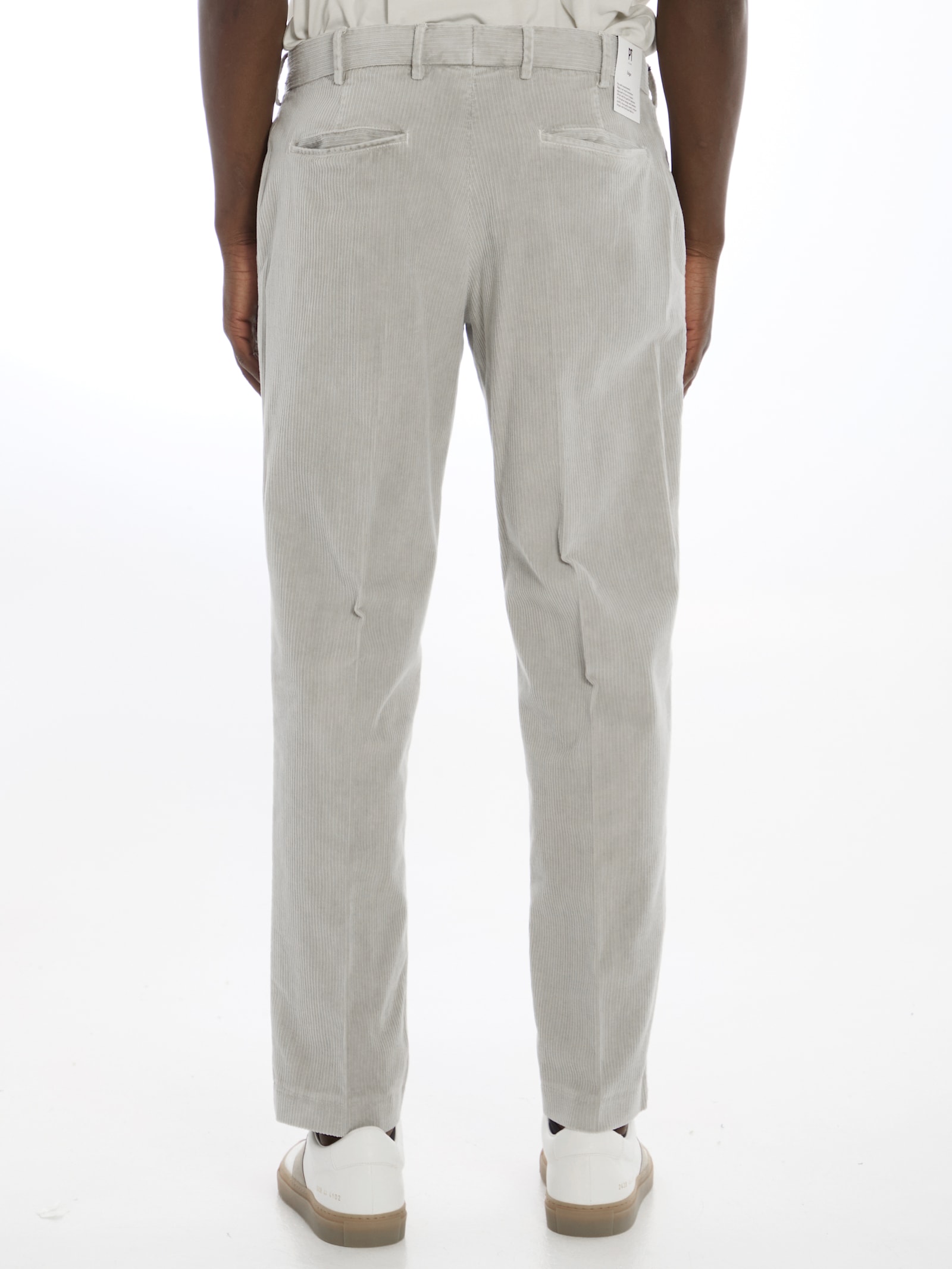 Shop Pt Torino Edge Trousers In Grey