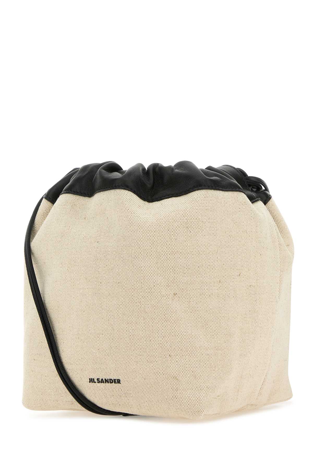 Jil Sander Sand Canvas Small Dumpling Bucket Bag In 280