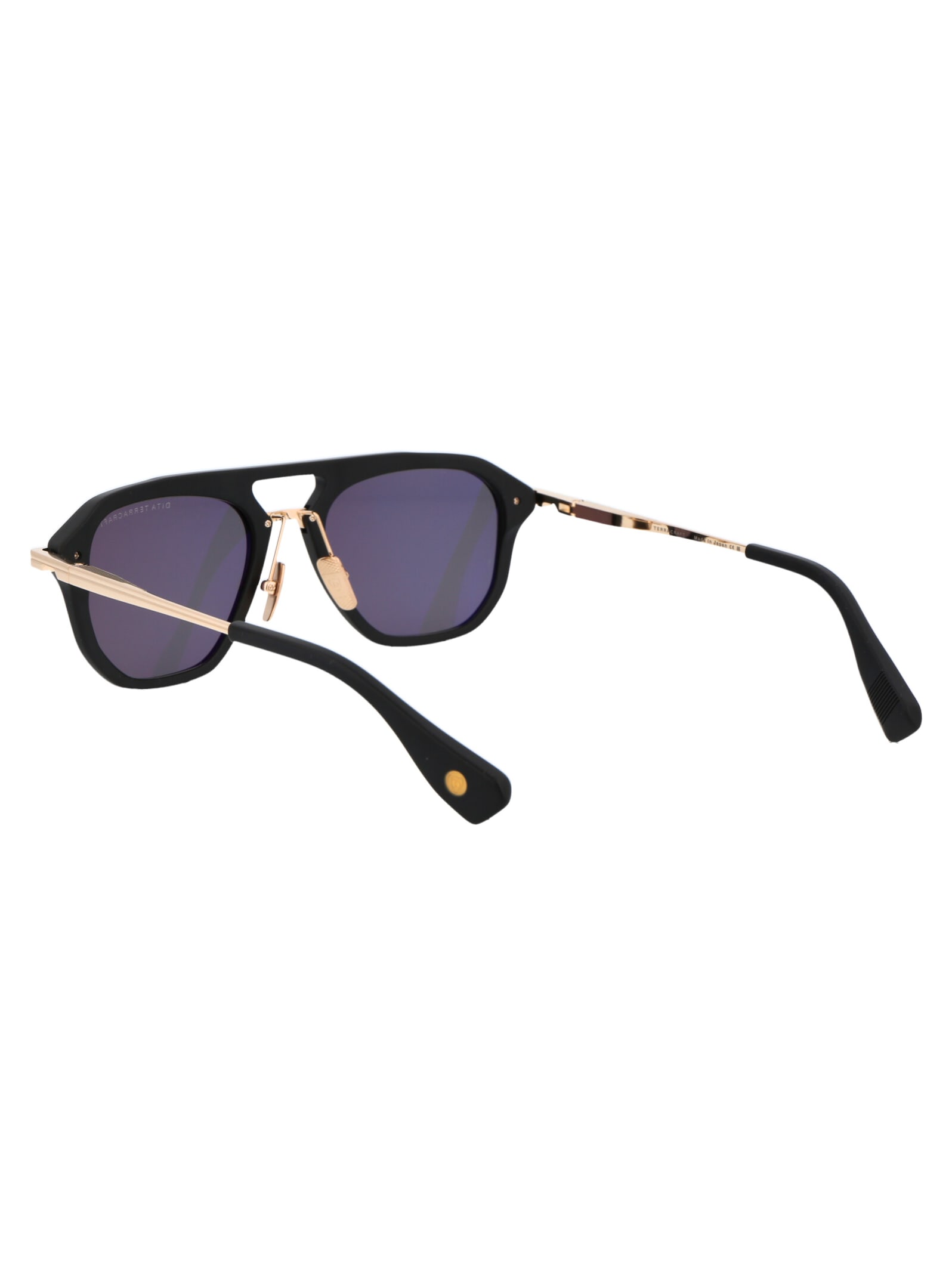Shop Dita Terracraft Sunglasses In Matte Black - White Gold