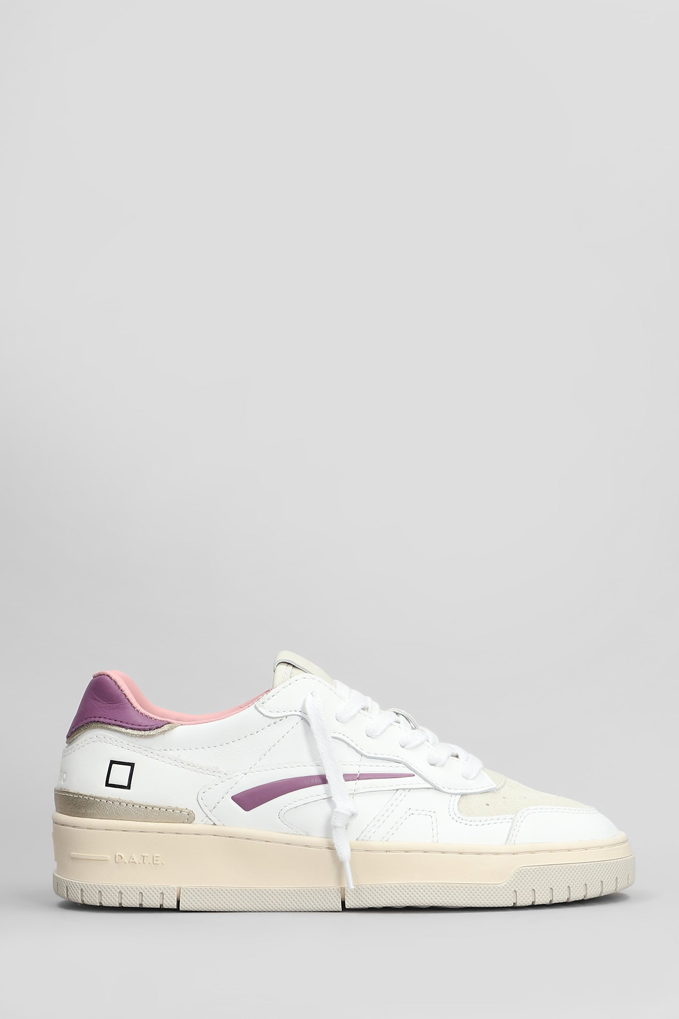 D. A.T. E. Torneo Pure Sneakers In White Suede And Leather