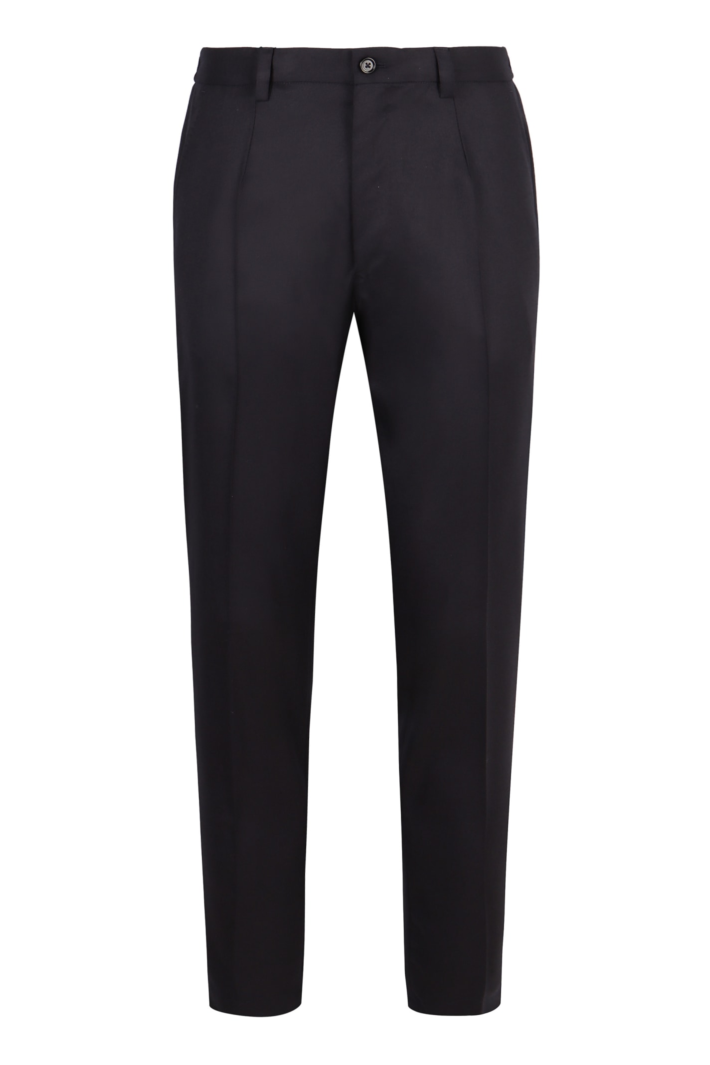 Shop Dolce & Gabbana Virgin Wool Tailored Trousers In Blue