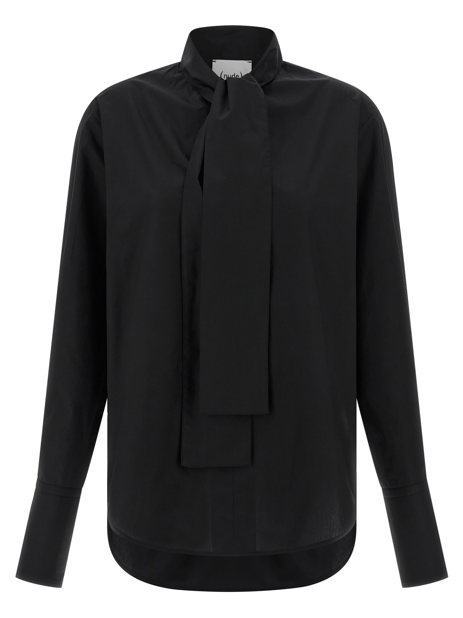 Nude Lavallire Collar Shirt In Black