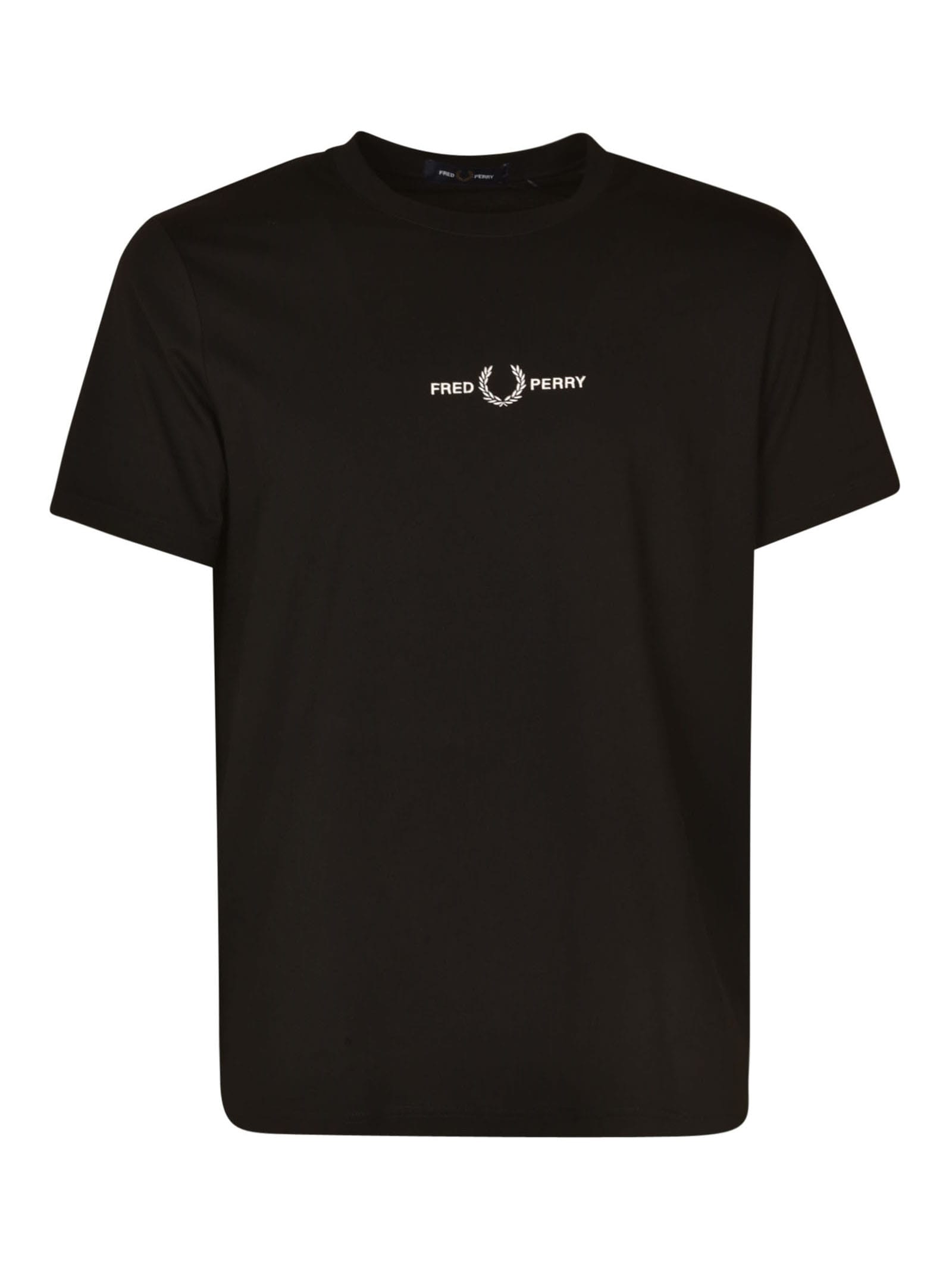 Fred Perry Embroidered T Shirt Black