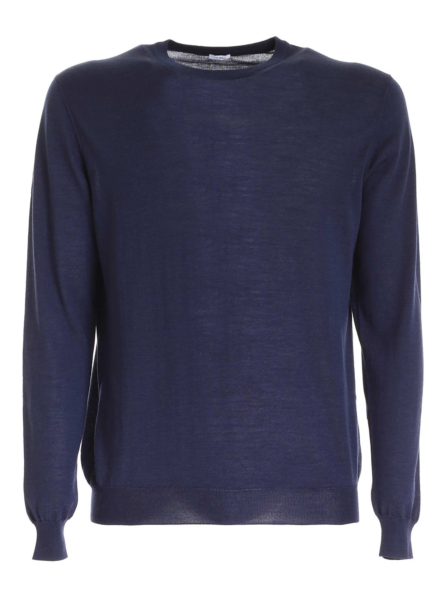 Malo Cashmere And Silk Sweater In Blue