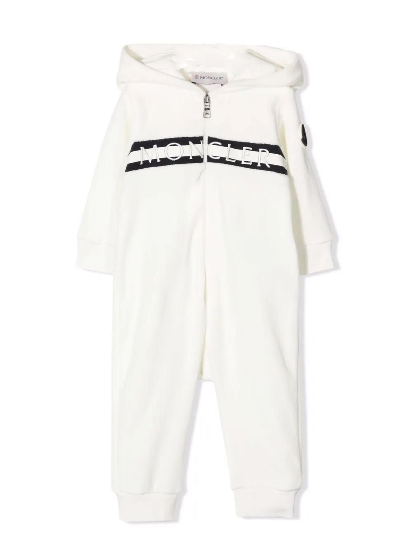 Moncler White Cotton Jumpsuit