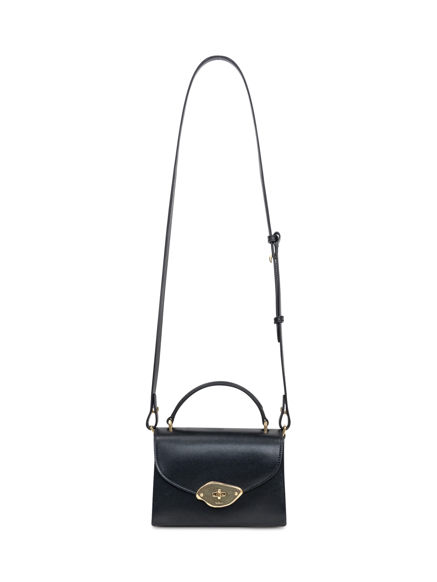 Shop Mulberry Small Bag Lana Gloss Leather In Black