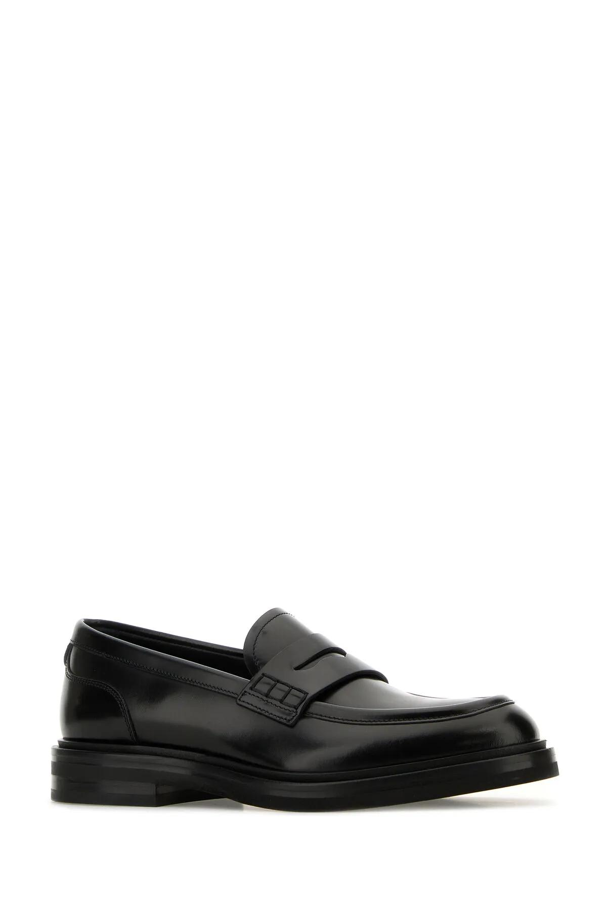 Shop Dolce & Gabbana Black Leather Loafers