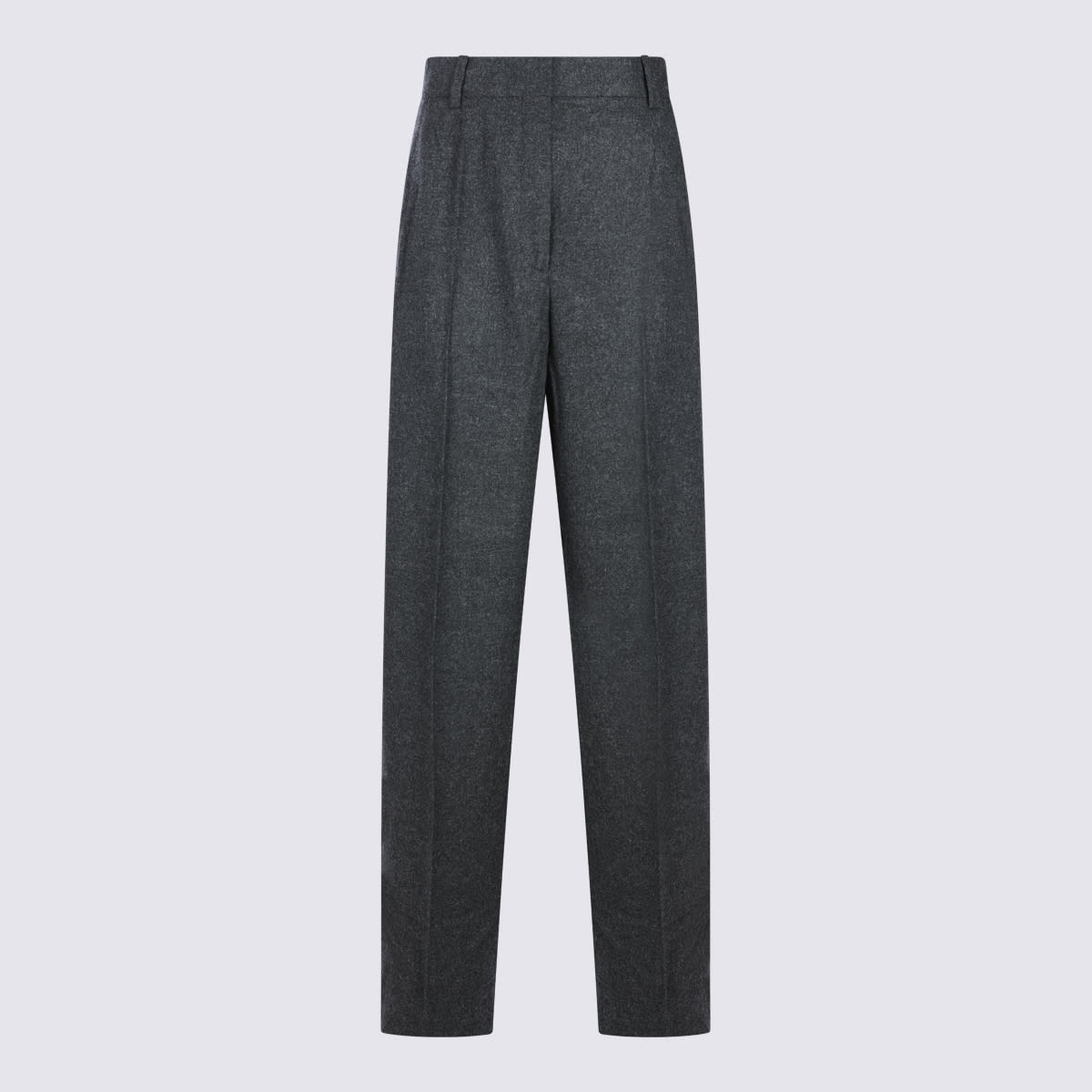 Totême Grey Viscose Pants In Blue