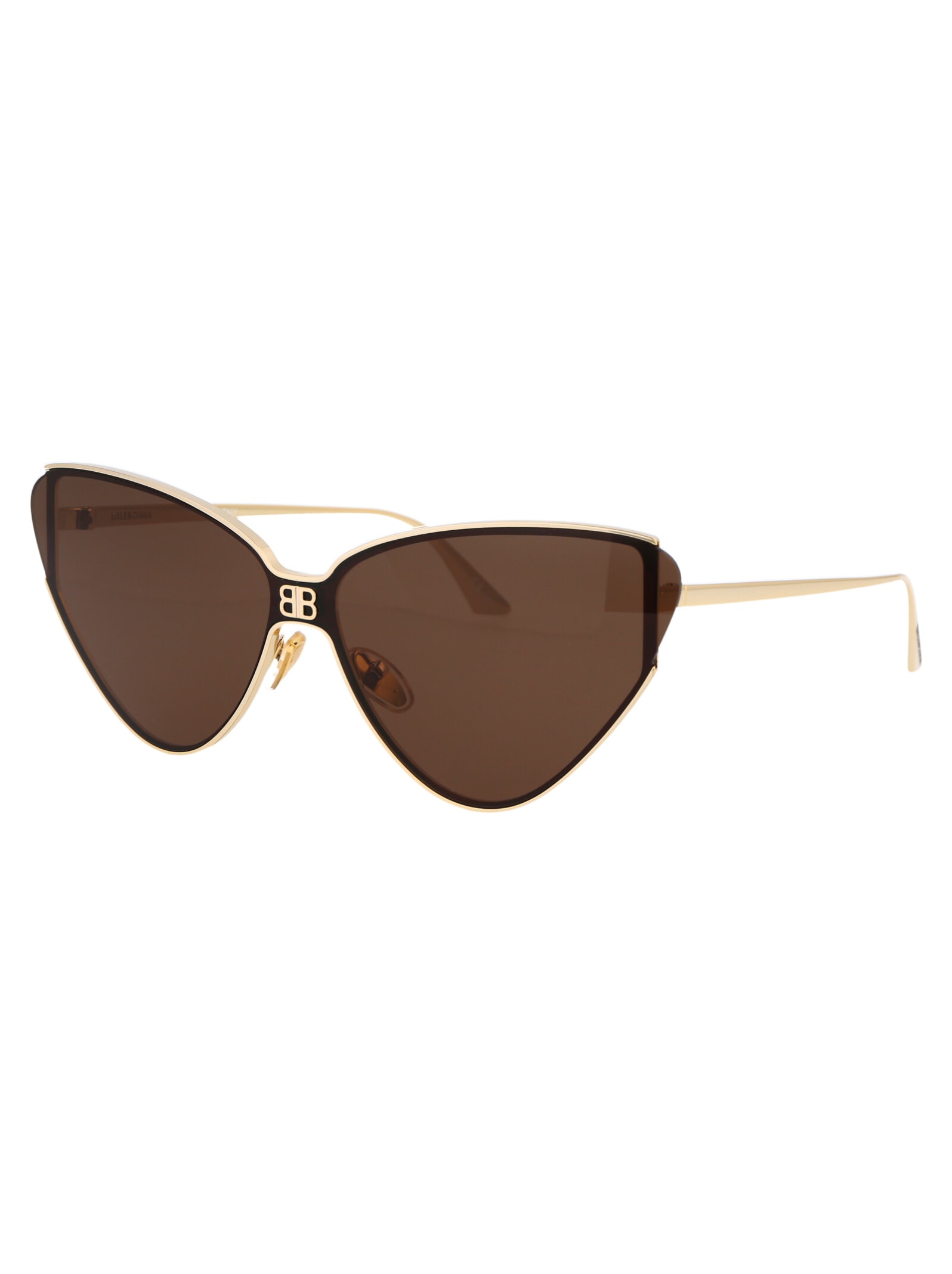 Shop Balenciaga Bb0191s Sunglasses In 002 Gold Gold Brown