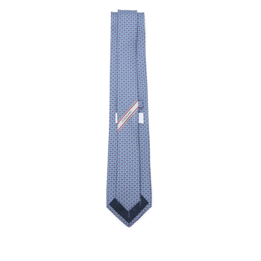 Ferragamo Patterned Tie In Blue