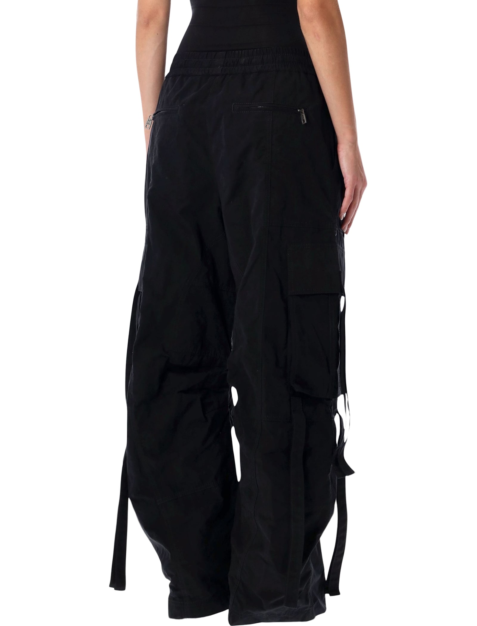 Dolce & Gabbana Black Waxed Faille Cargo Trousers In Black