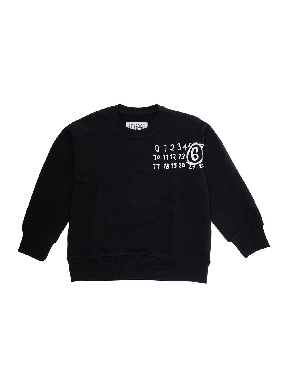 Mm6 Maison Margiela Hand Written Logo Crew-neck Sweatshirt In Black