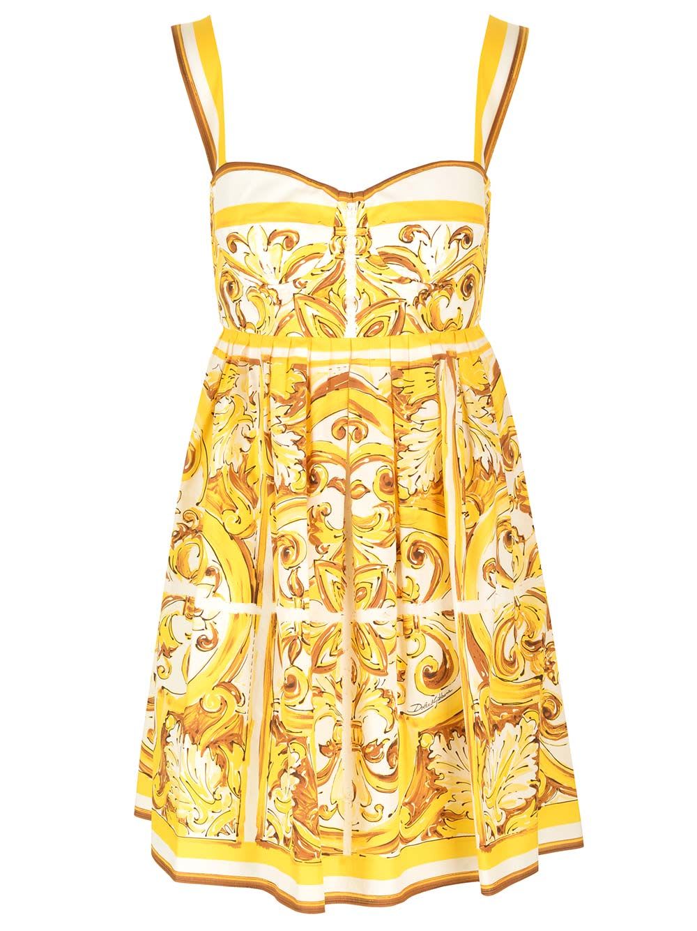 Shop Dolce & Gabbana Short Dress In Yellow