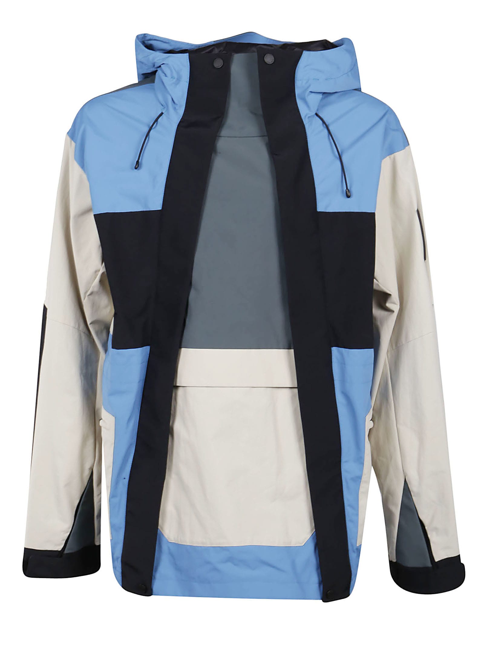 Ambush Colour-block Hooded Jacket In Deep Water Black