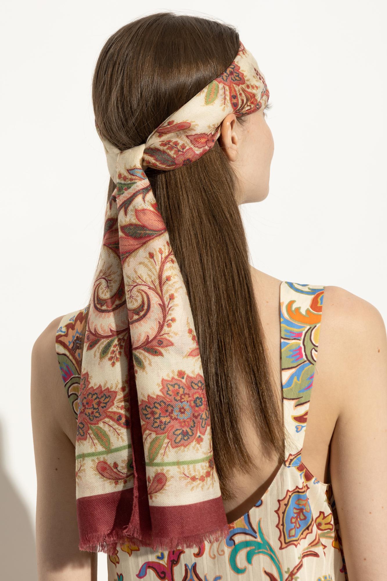 Etro Scarf With Floral Motif In Neutral