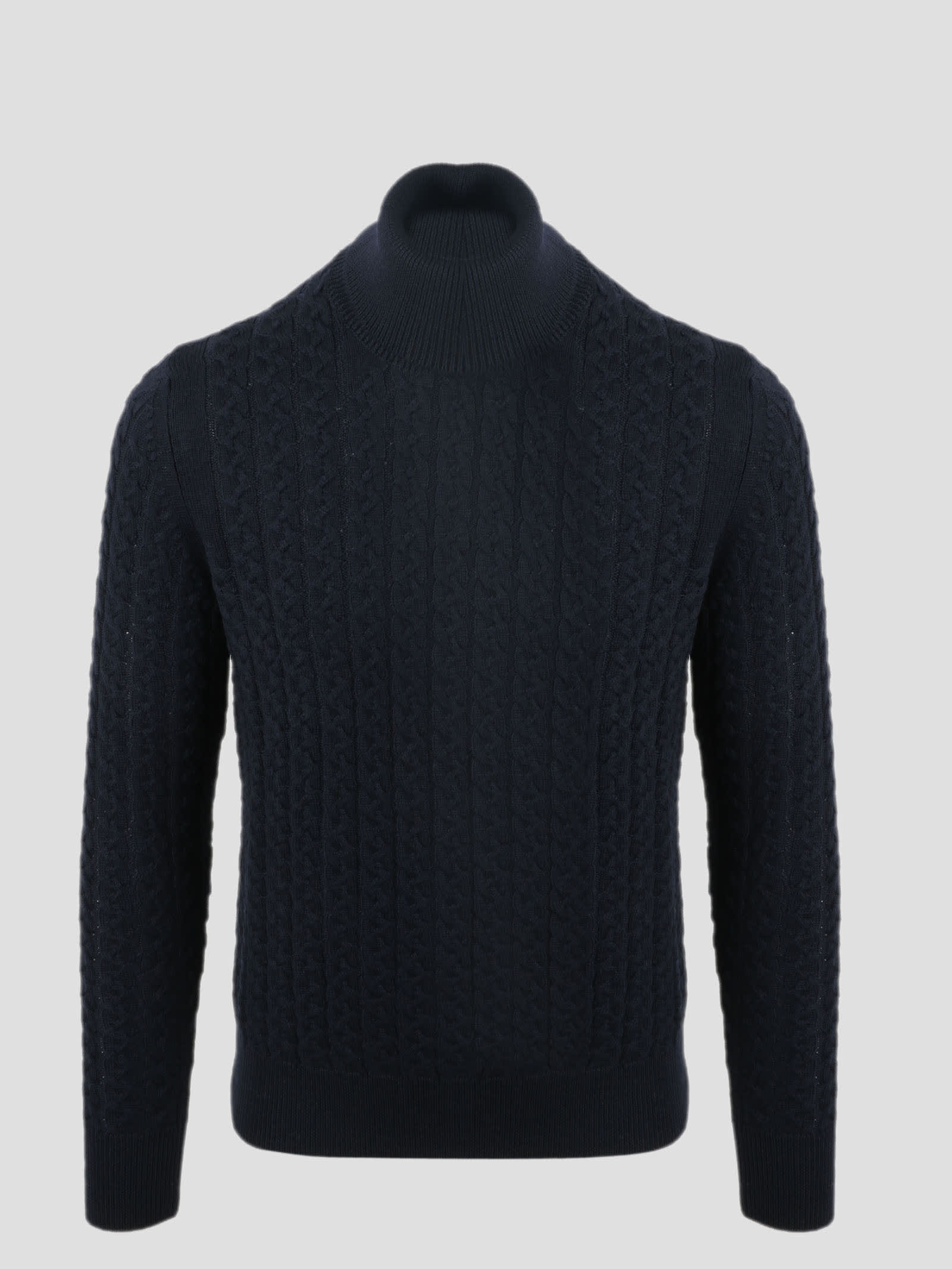 Paolo Pecora Cable Knit Turtleneck Sweater
