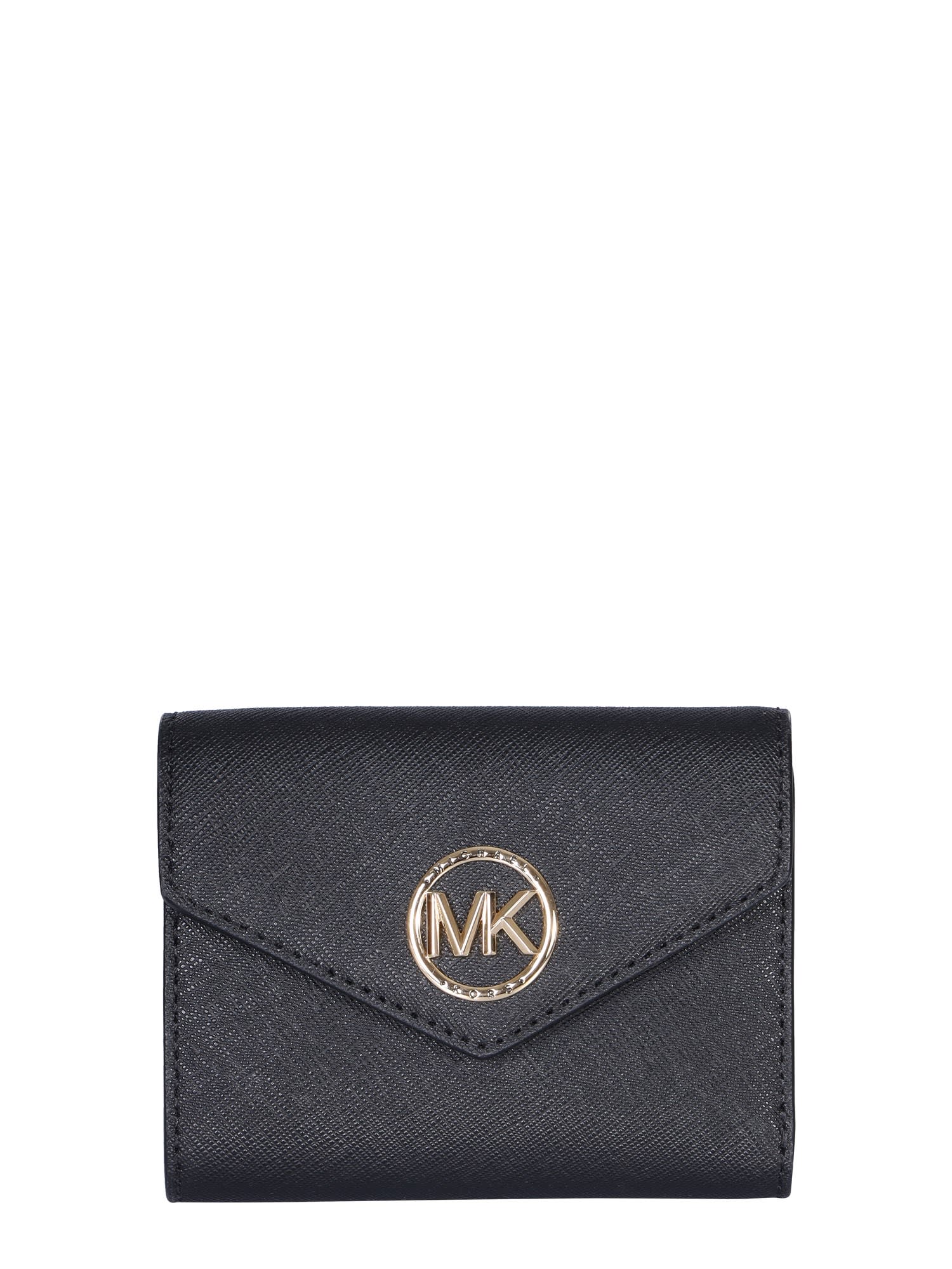 Michael Kors Greenwich Trifold Wallet In Black