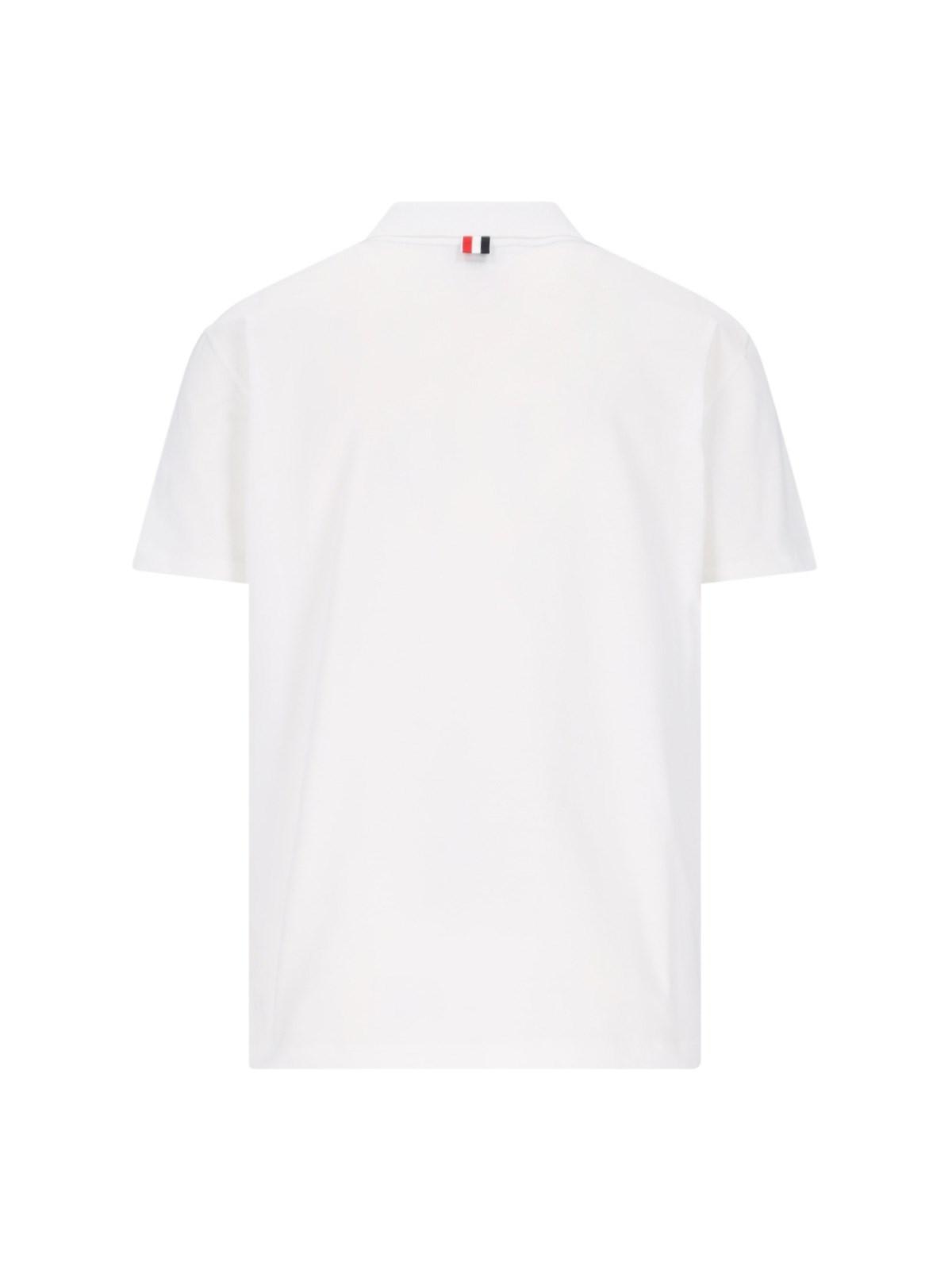 Shop Thom Browne Color Block Polo Shirt In Clear Blue