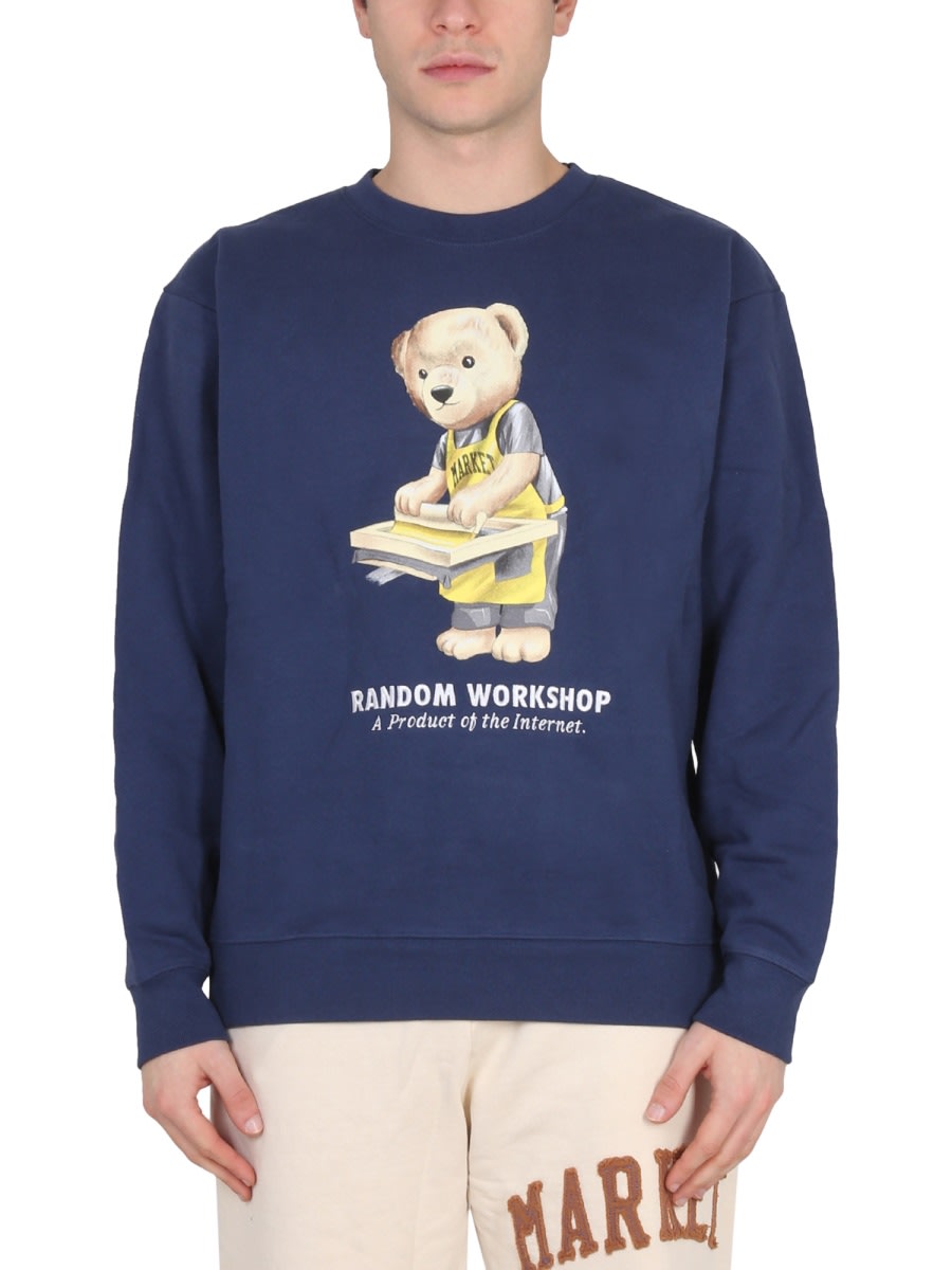 Shop Market Random Workshop Bear Sweatshirt In Blue
