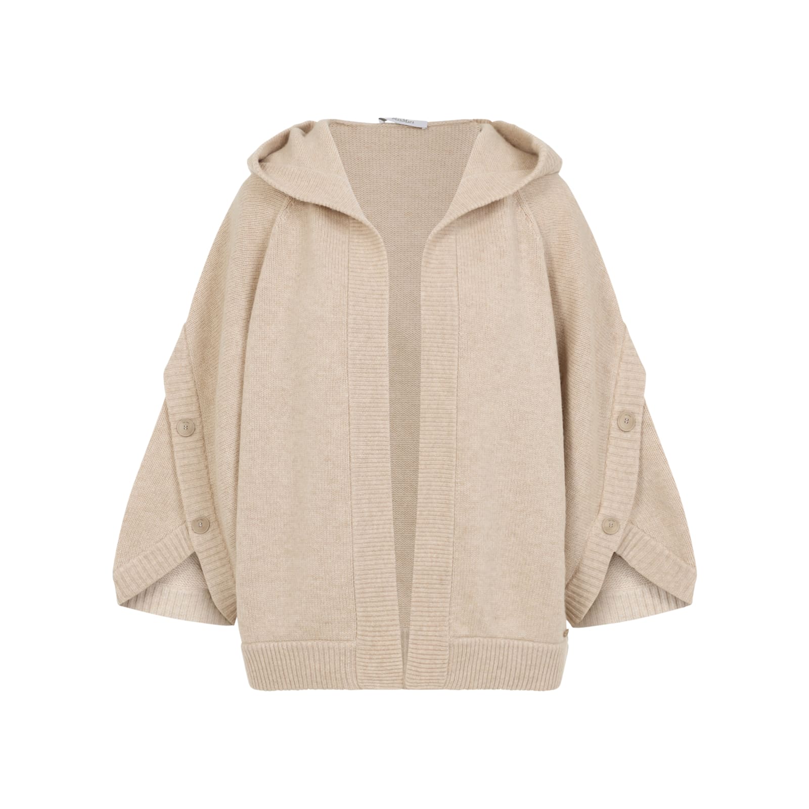 Max Mara Vals Hooded Wool And Cashmere-blend Cardigan In Brown