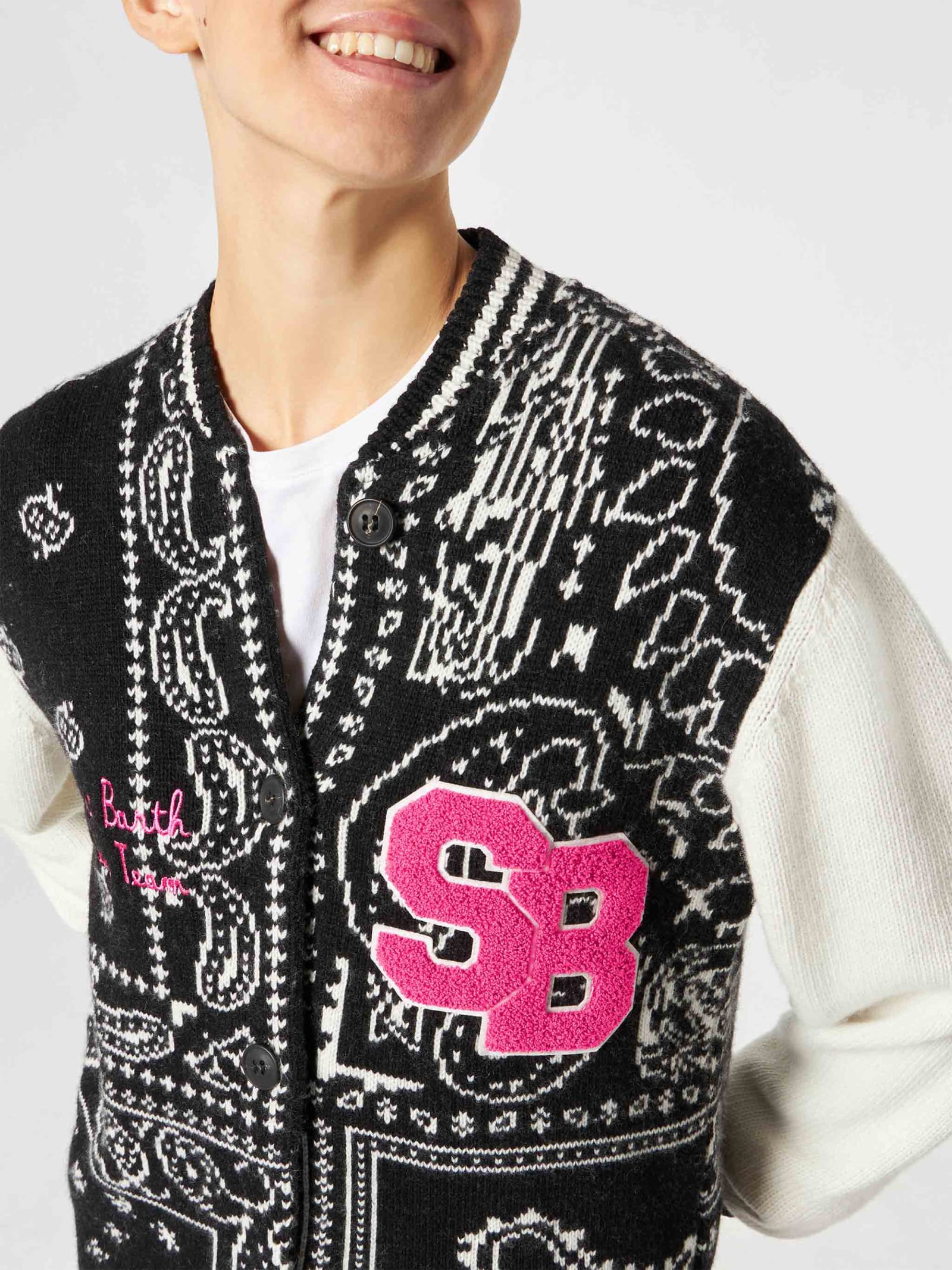 MC2 SAINT BARTH COLLEGE JACKET BENJAMIN WITH BANDANA PRINT