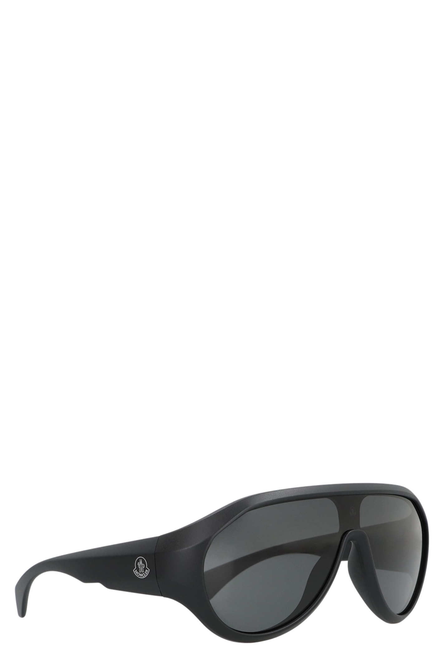 Moncler Oval Bubble Sunglasses With Thick Curved Temples In Black