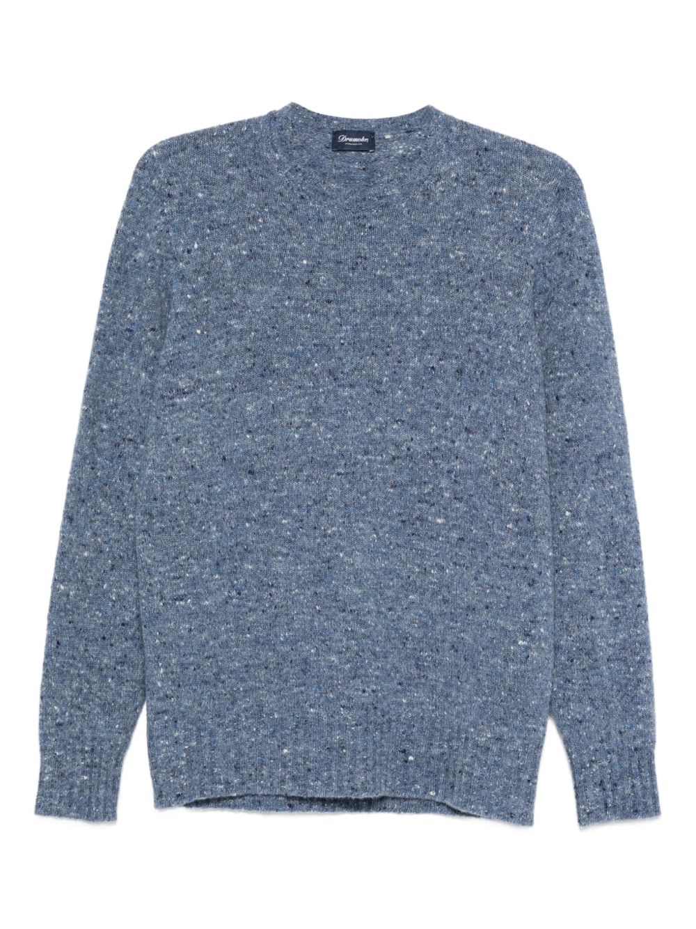 Drumohr Round Neck Border Sweater In Blue