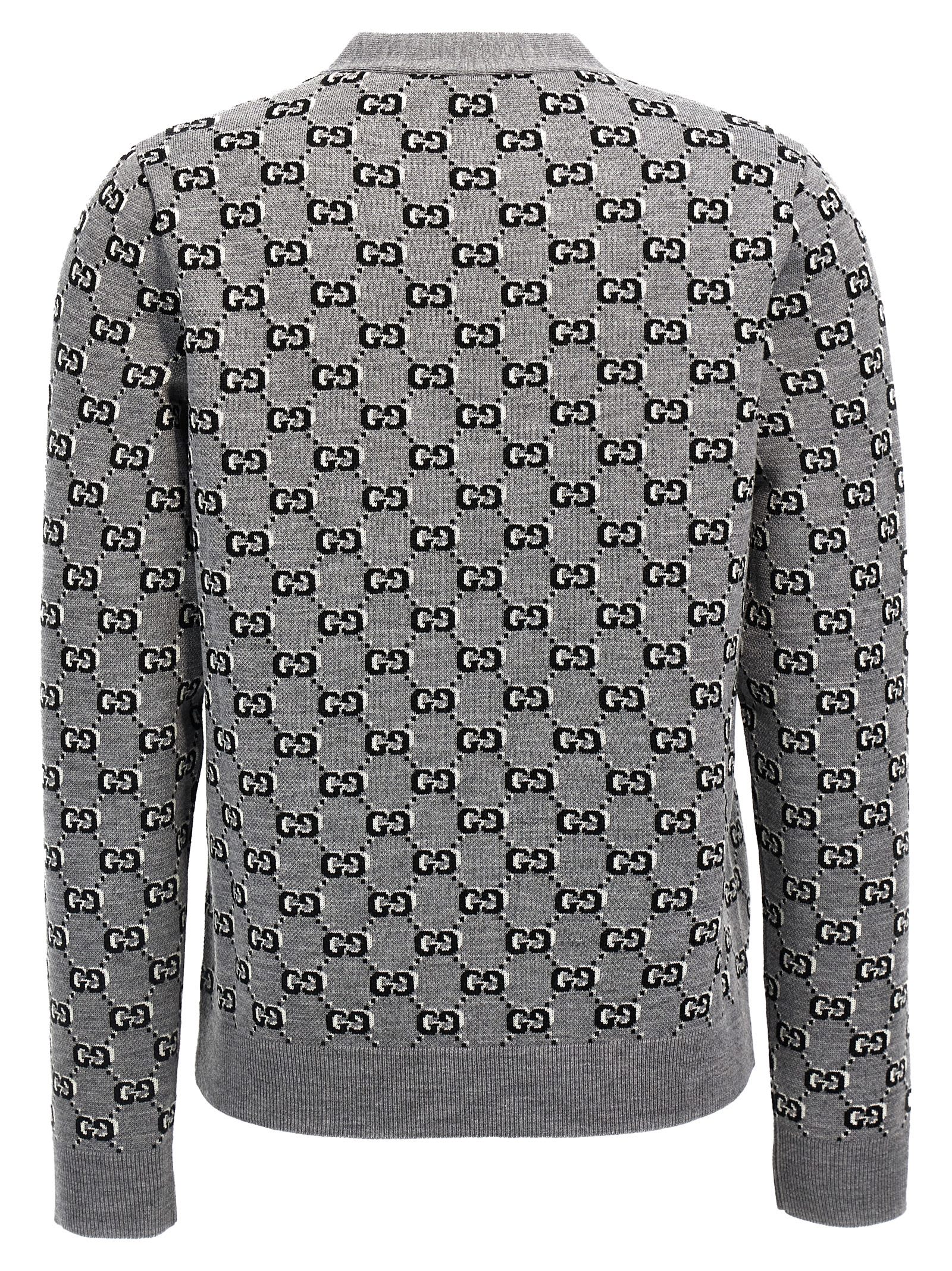 Shop Gucci Gg Cardigan In Gray