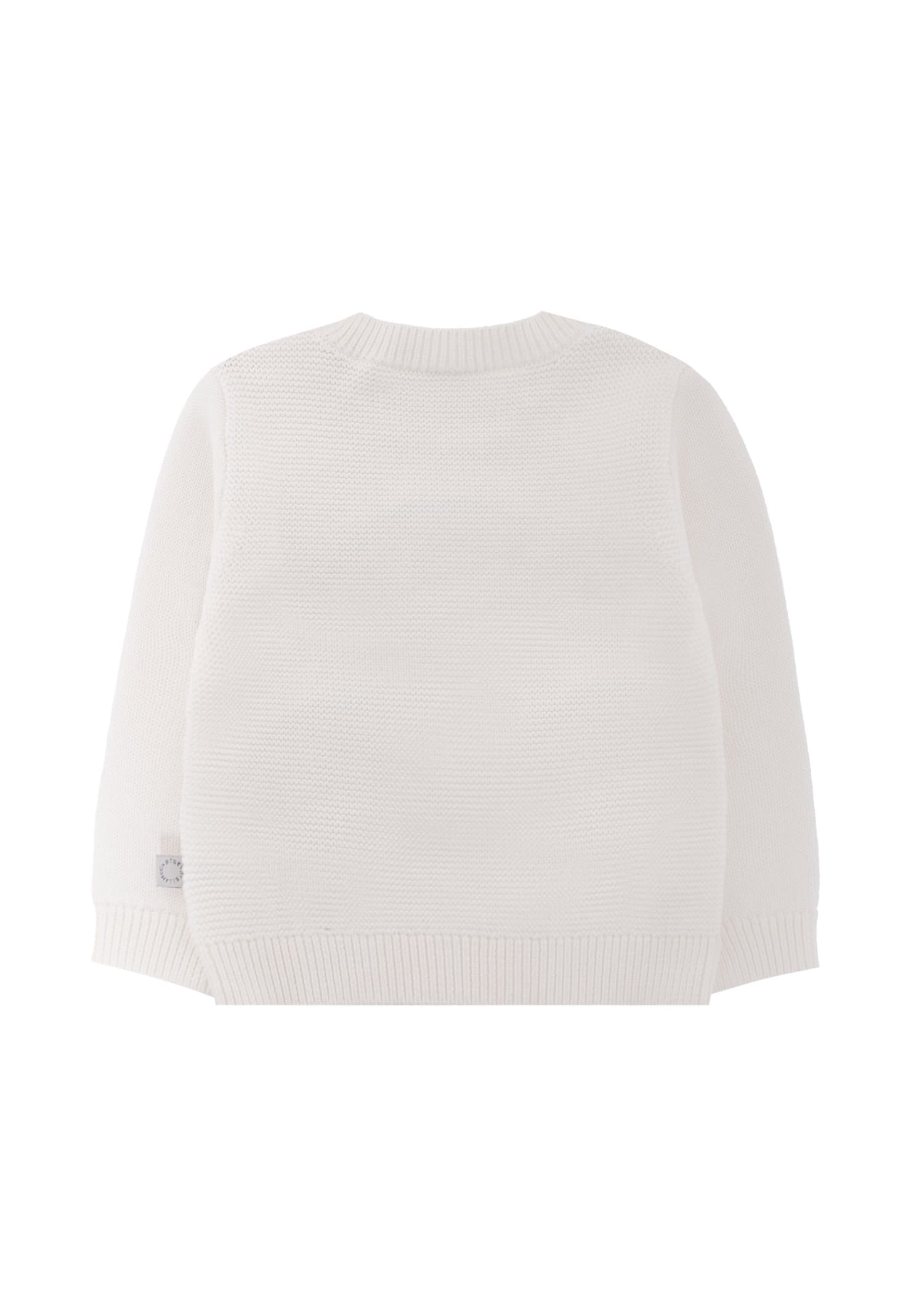 Stella Mccartney Ivory Sweater For Babykids With Smiling World In White