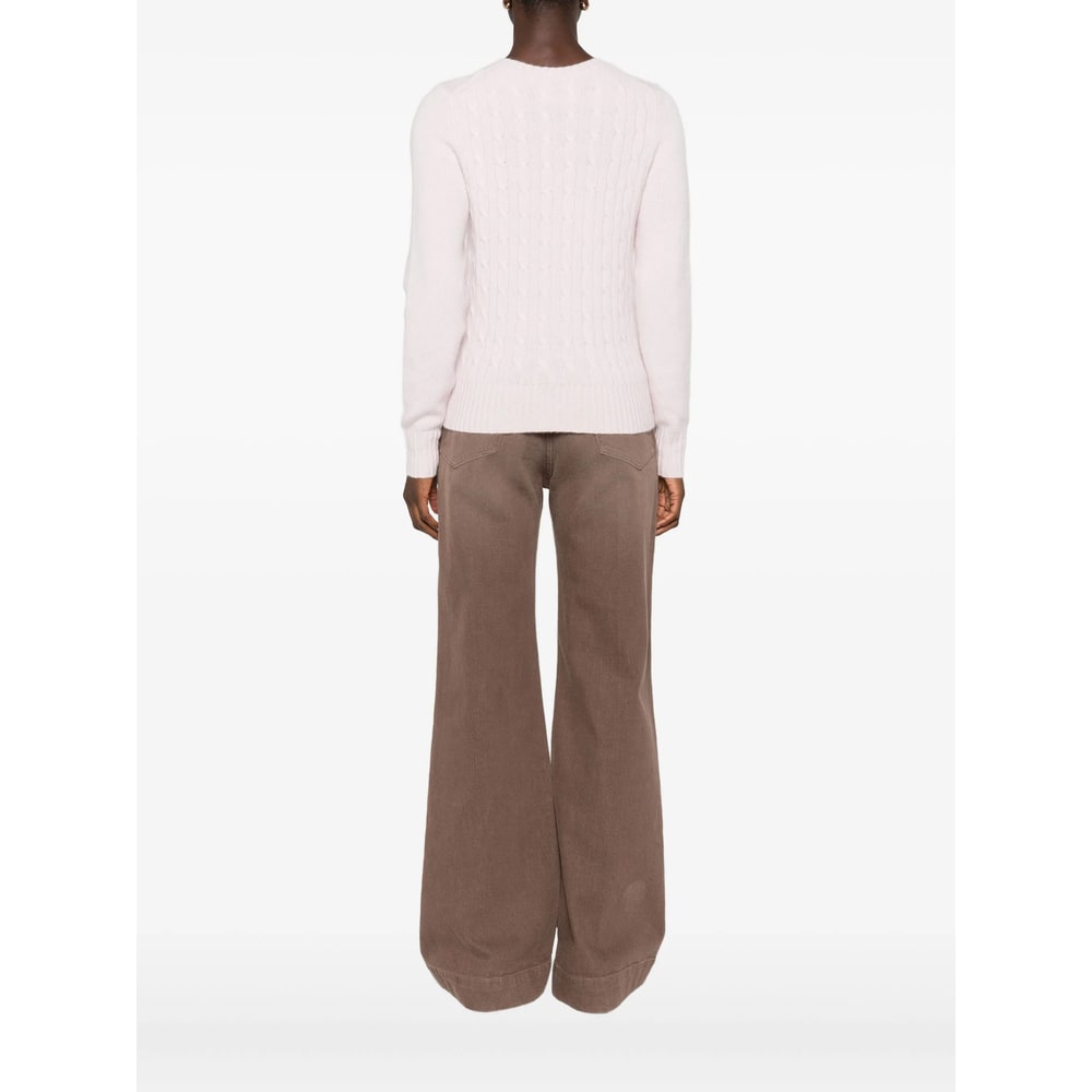 Allude Cable-knit Sweater In Pink
