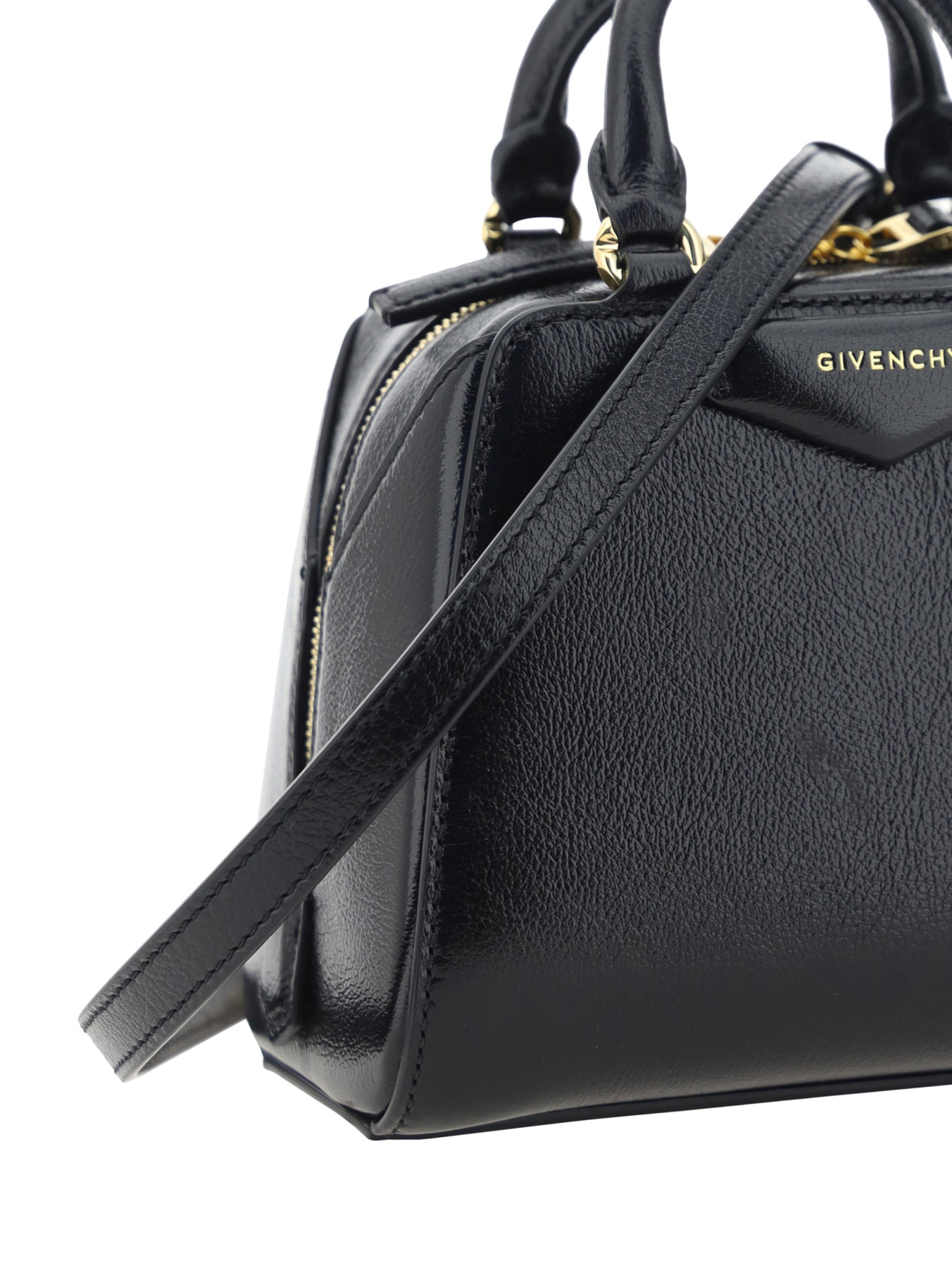 Shop Givenchy Antigona Cube Nano Handbag In Black