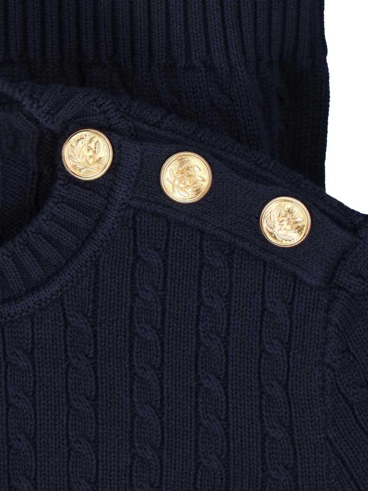 Shop Chloé Cropped Sweater With Buttons In Blue