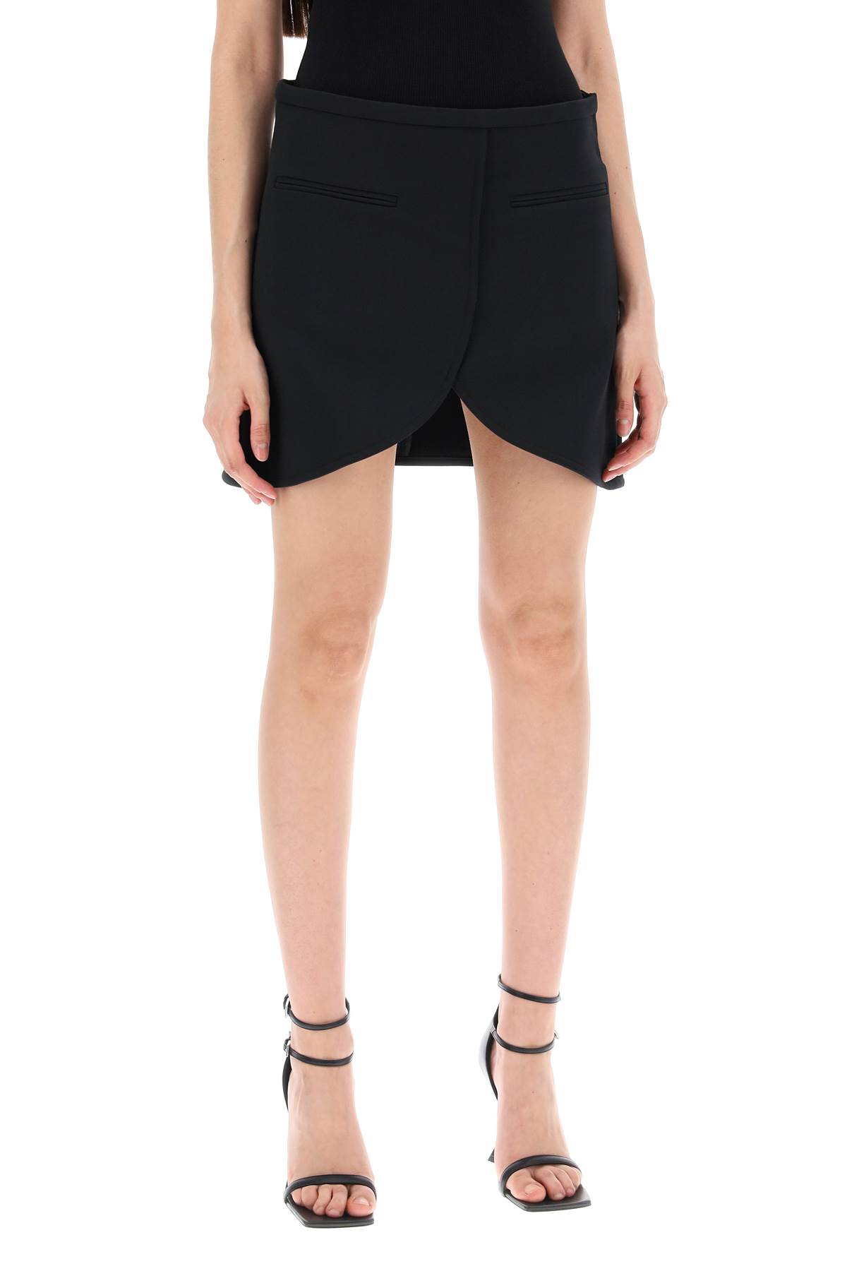 Shop Courrèges Ellipse Twill Mini Skirt In In Black (black)