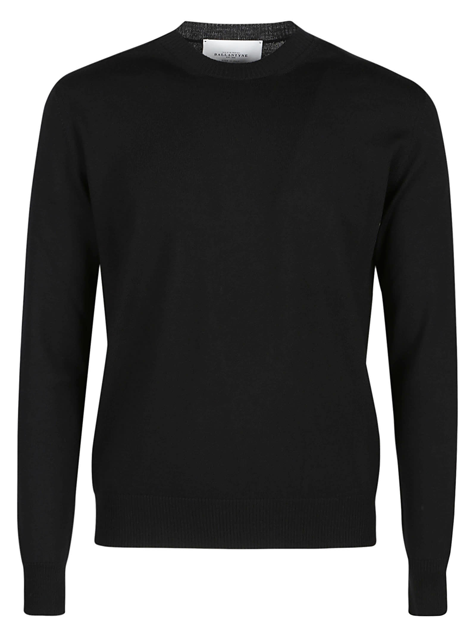 Ballantyne Plain Round Neck Sweater In Black