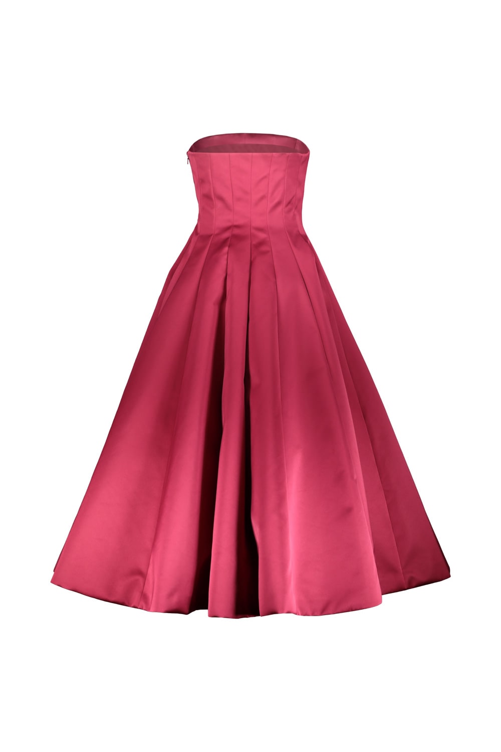 Shop Rochas Bustier Midi Dress In Duchesse In Xbright Pink