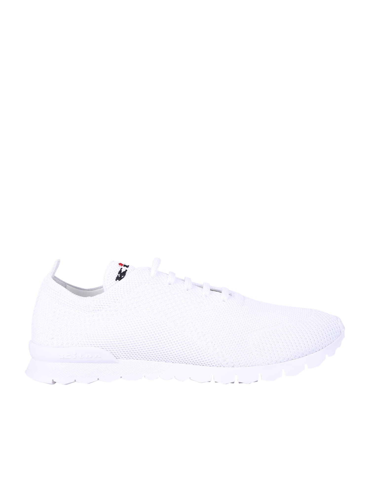 Kiton Knit Low-top Sneakers In White