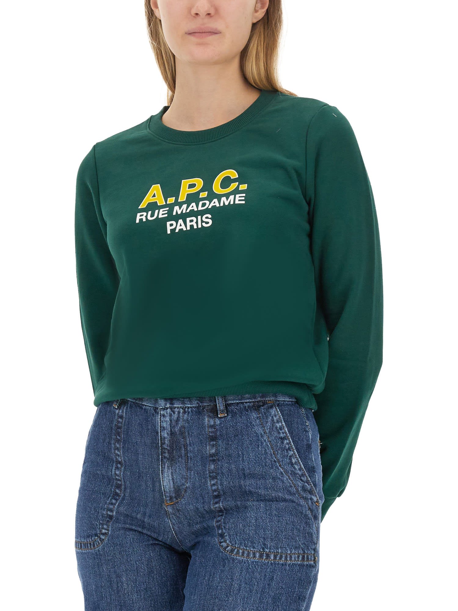 Apc A.p.c. Sweatshirt With Logo In Green