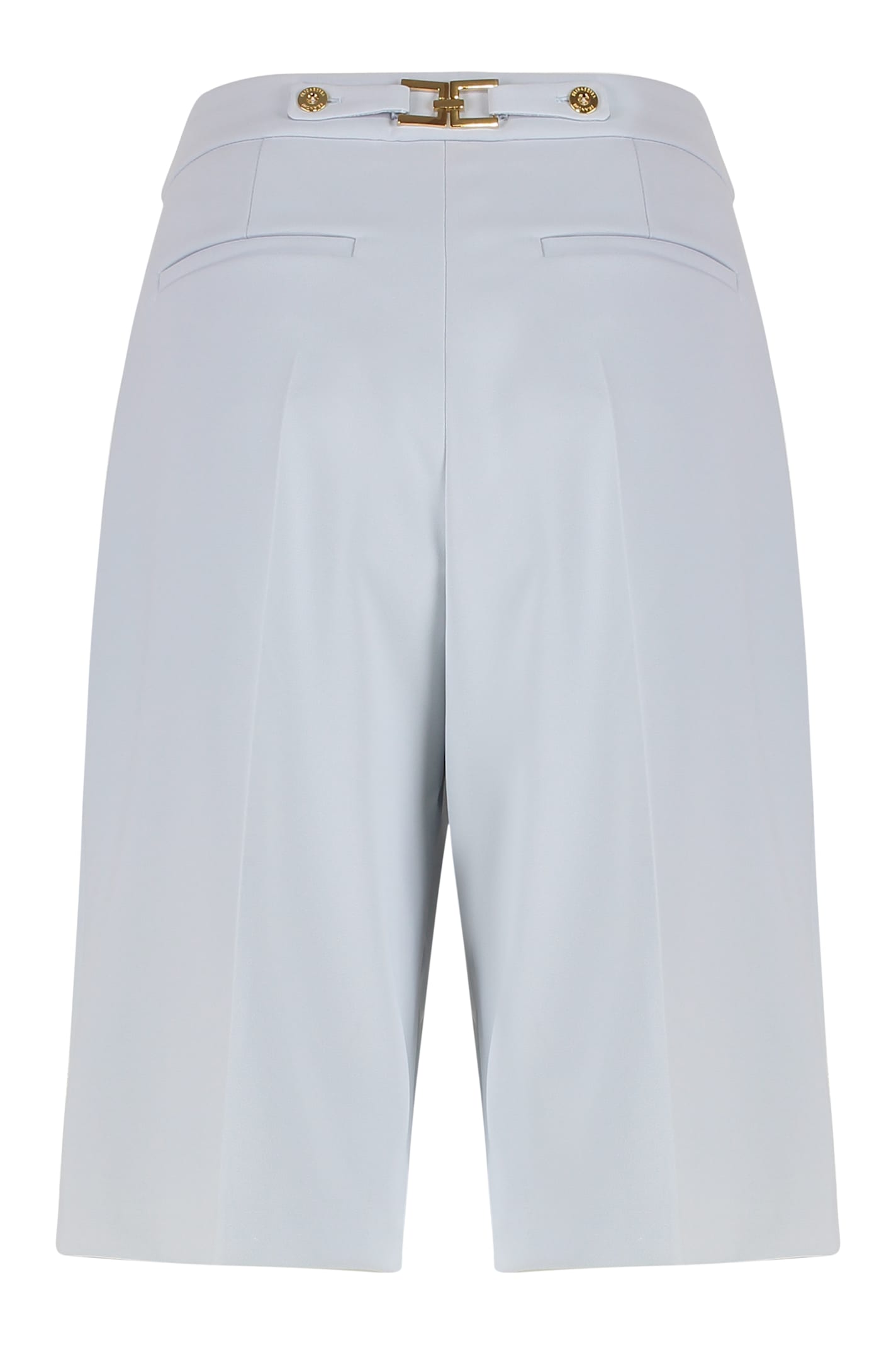 Elisabetta Franchi Pleated High-waist Shorts In White