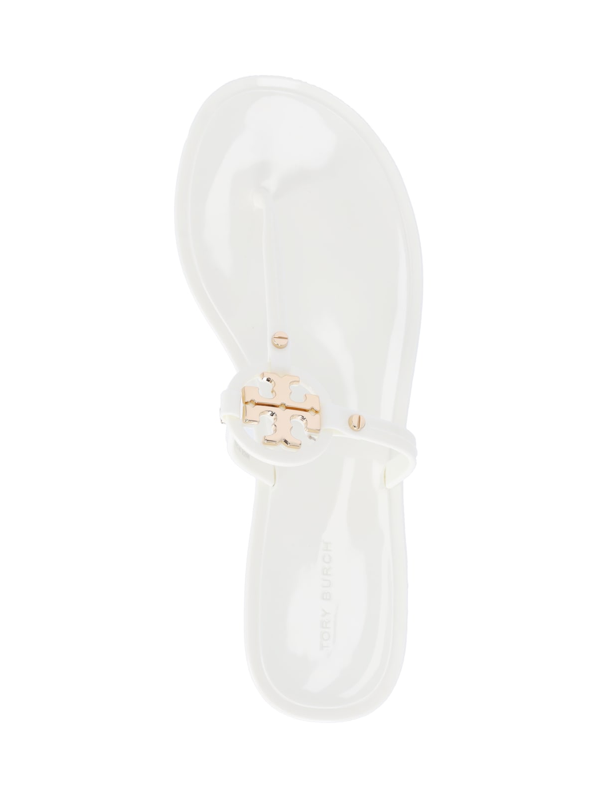 Shop Tory Burch Logo Thong Sandals In White