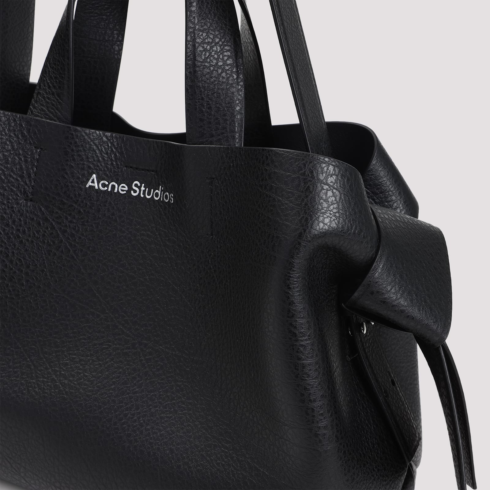 Acne Studios Textured Grained Leather Shoulder Bag In Black