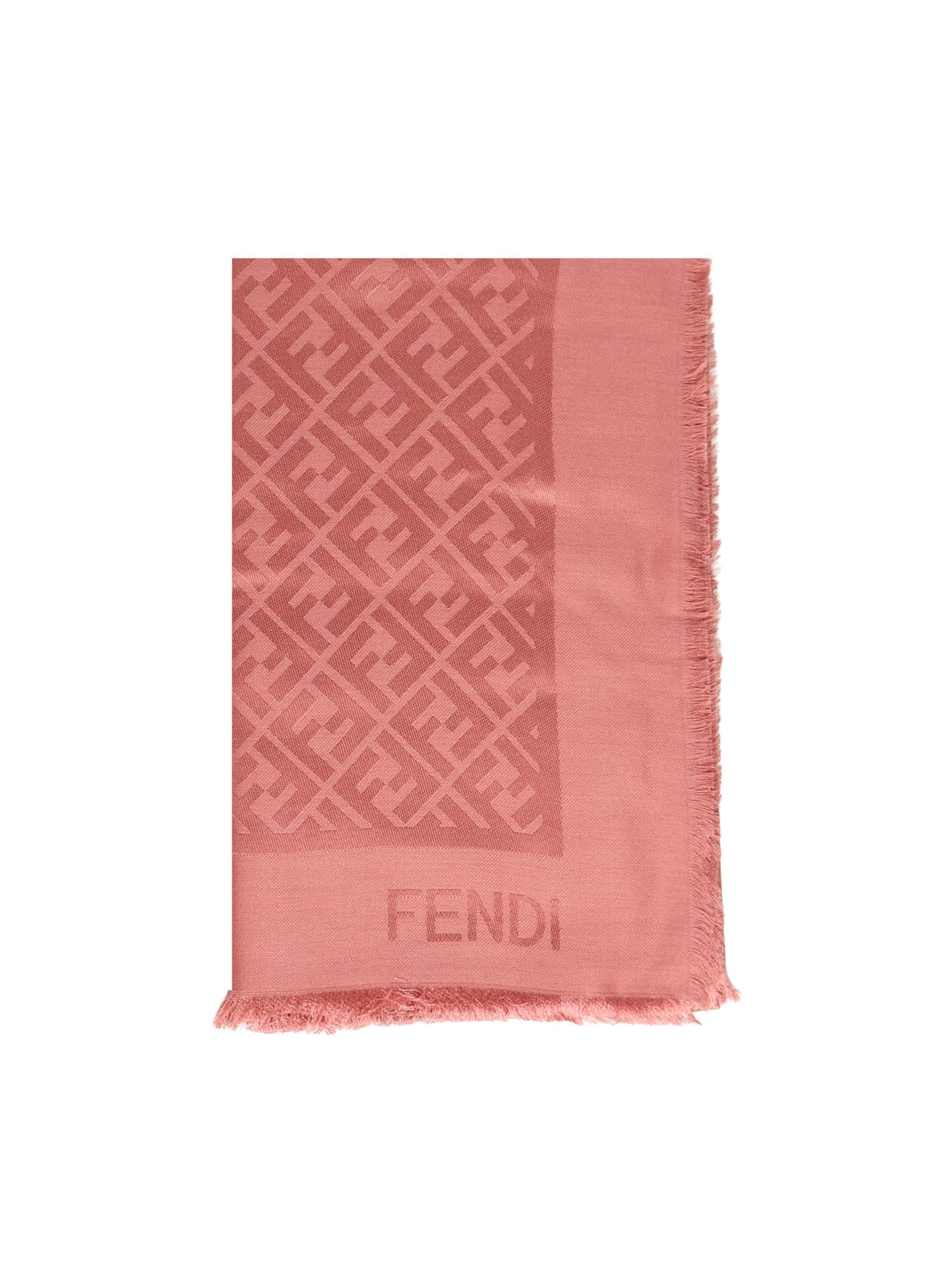 Fendi Ff Jacquard Shawl In Pink