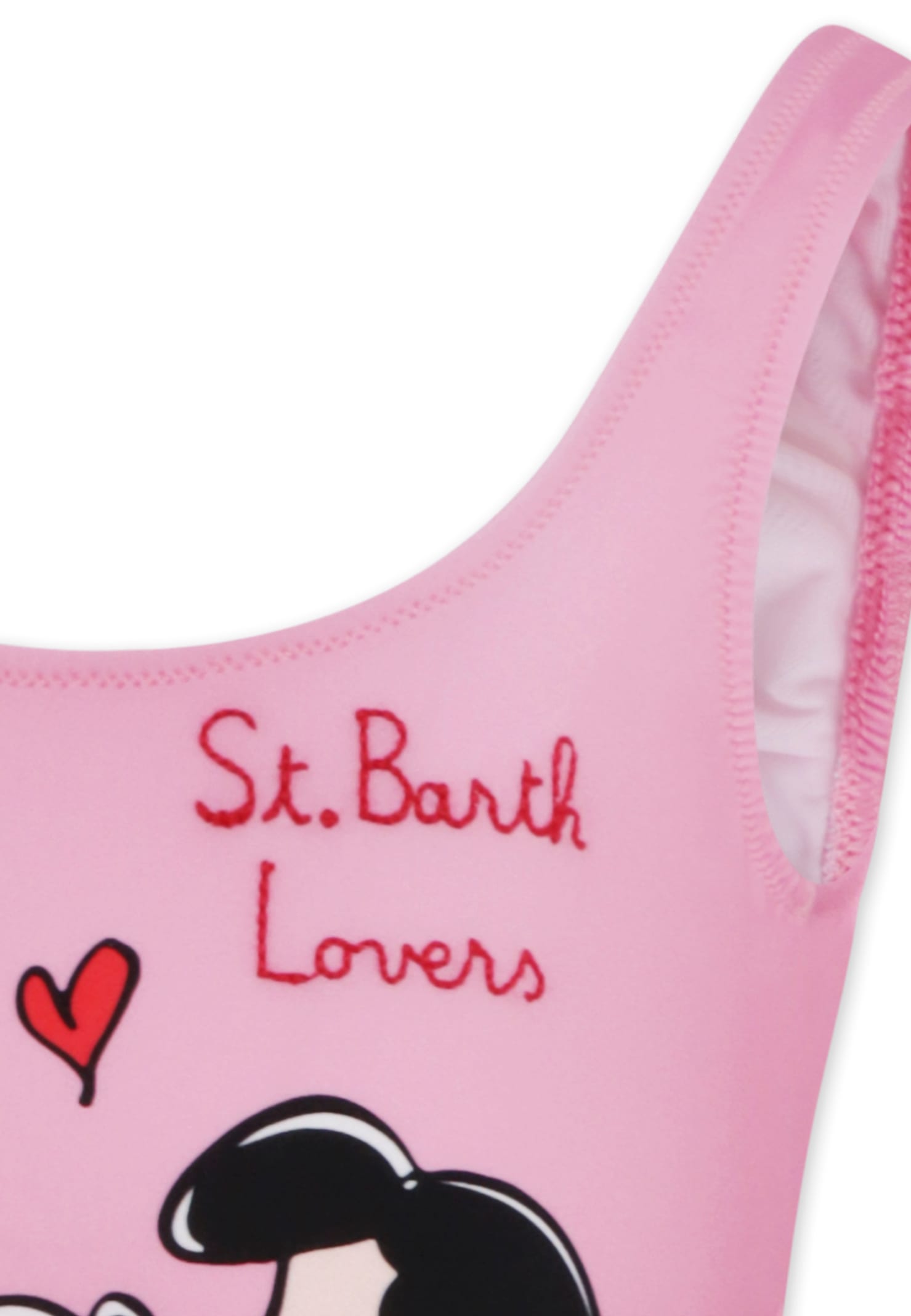 Mc2 Saint Barth Pink Swimsuit For Girl With Snoopy In Pink
