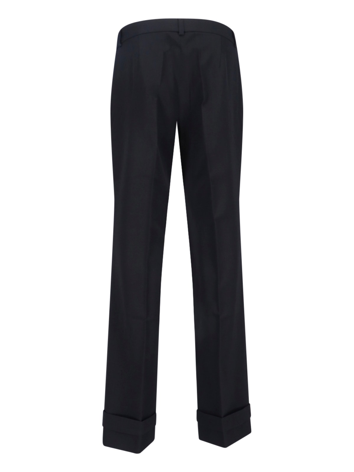 Our Legacy Straight Leg Trousers With Belt Loops And Cuffed Hem In Black