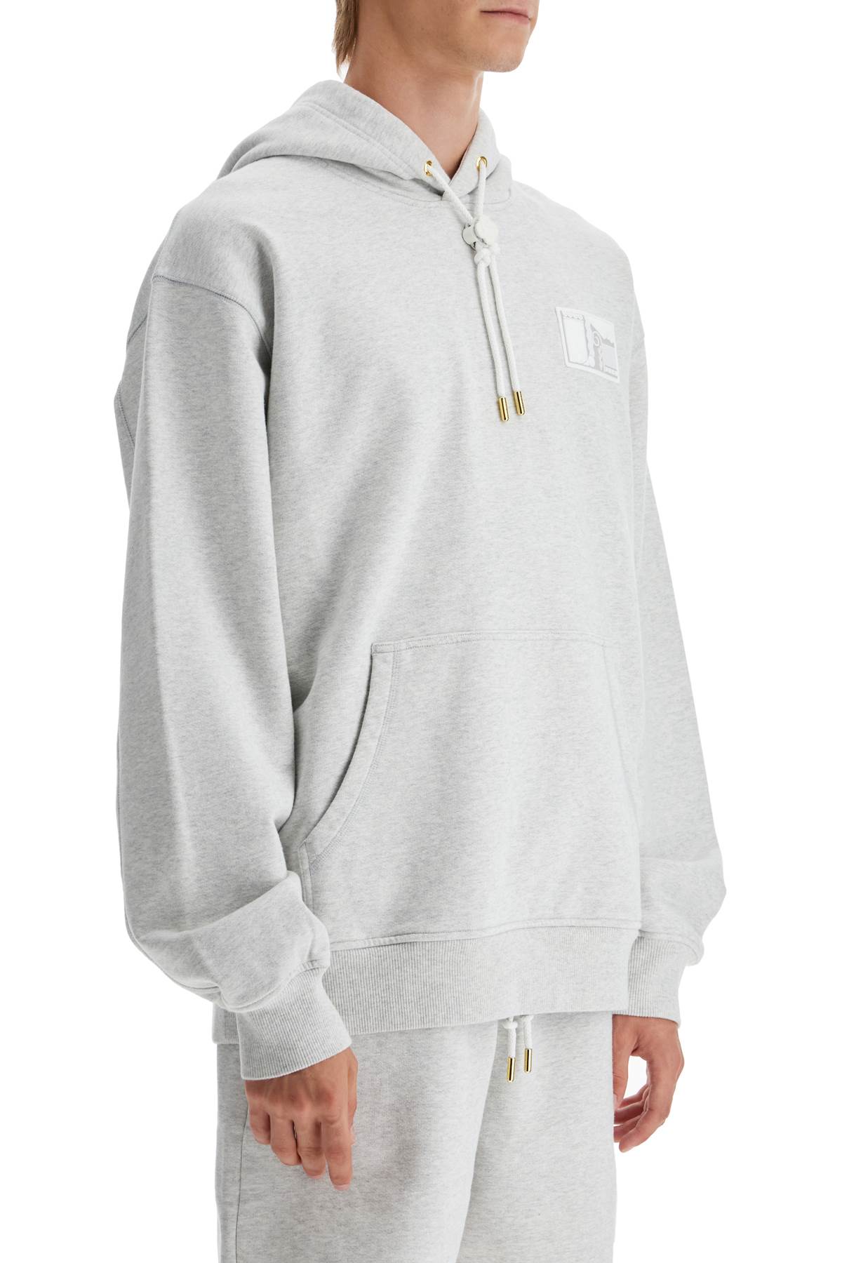 Shop Casablanca Hooded Tennis Statues Sweat In Tennis Statues (grey)