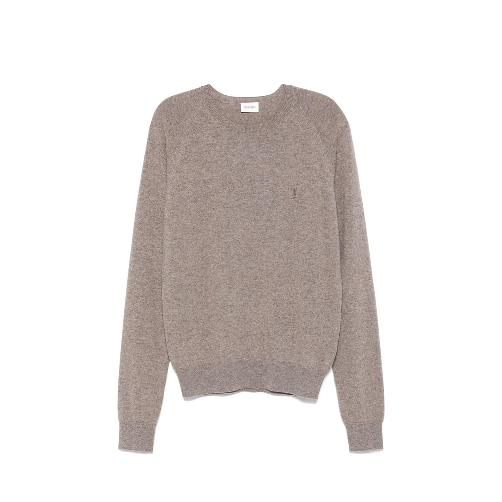 Saint Laurent Cassandre Cashmere Sweater Men In Neutral