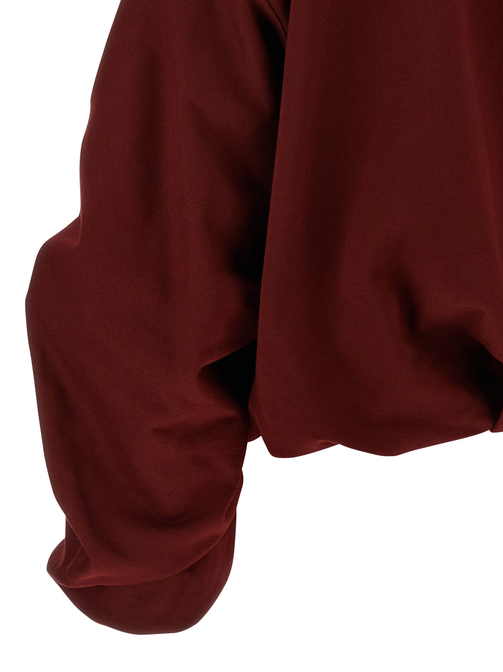 Dries Van Noten Long-sleeved Hooded Sweatshirt In Burgundy